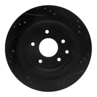 R1 Concepts R1 02-06 Infiniti M45 Rear Left Drilled & Slotted Black Brake Rotor