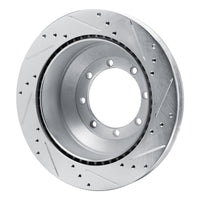 R1 Concepts R1 08-19 Ford E-350 Super Duty Rear Left Drilled & Slotted Silver Brake Rotor