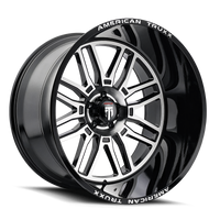 American Truxx AT1915 Restless 20x10 / 5x127 BP / -25mm Offset / 78.1mm Hub Gloss Black Milled Wheel