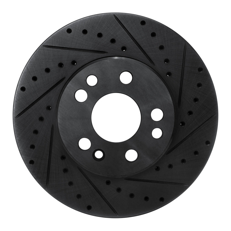 R1 Concepts R1 91-99 Mercedes-Benz S350 Front Right Drilled & Slotted Black Brake Rotor