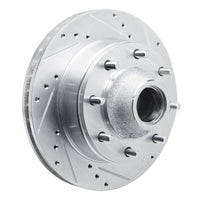 R1 Concepts R1 80-85 Ford E-250 Econoline Club Wagon Front Right Drilled & Slotted Silver Brake Rotor
