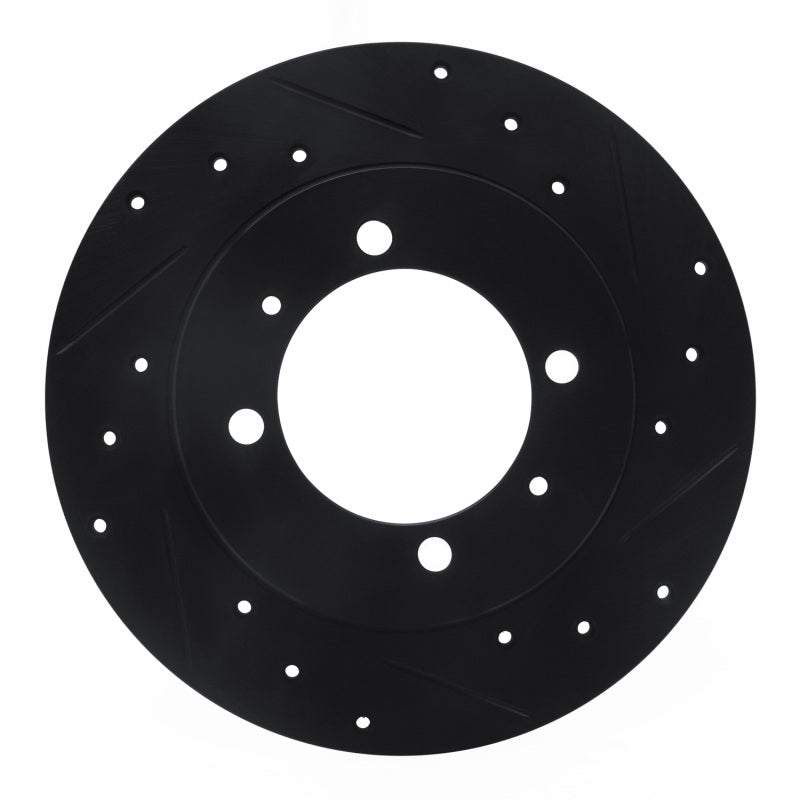R1 Concepts R1 88-93 Dodge Colt Rear Right Drilled & Slotted Black Brake Rotor