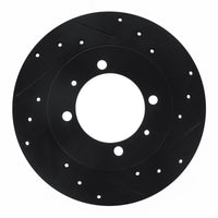 R1 Concepts R1 88-93 Dodge Colt Rear Right Drilled & Slotted Black Brake Rotor