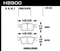 Hawk Performance Hawk 16-19 Honda Civic (Excludes Si and Type R) HP+ Street Rear Brake Pads