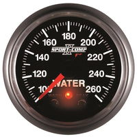 Autometer Sport-Comp II 52.4mm 100-260 Deg F Water Temp Peak & Warn w/ Electronic Control Gauge