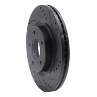 R1 Concepts R1 07-13 Nissan Altima Front Right Drilled & Slotted Black Brake Rotor
