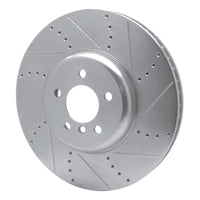 R1 Concepts R1 09-17 BMW 750I Right Front Drilled & Slotted Silver Brake Rotor