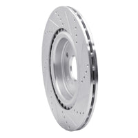 R1 Concepts R1 16-24 Jaguar XF Rear Left Drilled & Slotted Silver Brake Rotor
