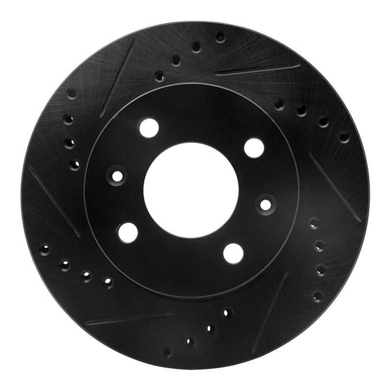R1 Concepts R1 03-06 Dodge Verna (Mexico) Front Left Drilled & Slotted Black Brake Rotor