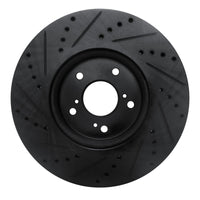 R1 Concepts R1 2013-2025 Acura ILX Front Right Drilled & Slotted Black Brake Rotor