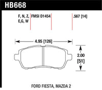 Hawk Performance Hawk 11 Ford Fiesta S/SE/SL Blue 9012 Front Race Brake Pads