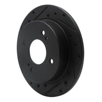 R1 Concepts R1 82-88 Nissan 280ZX Rear Left Drilled & Slotted Black Brake Rotor