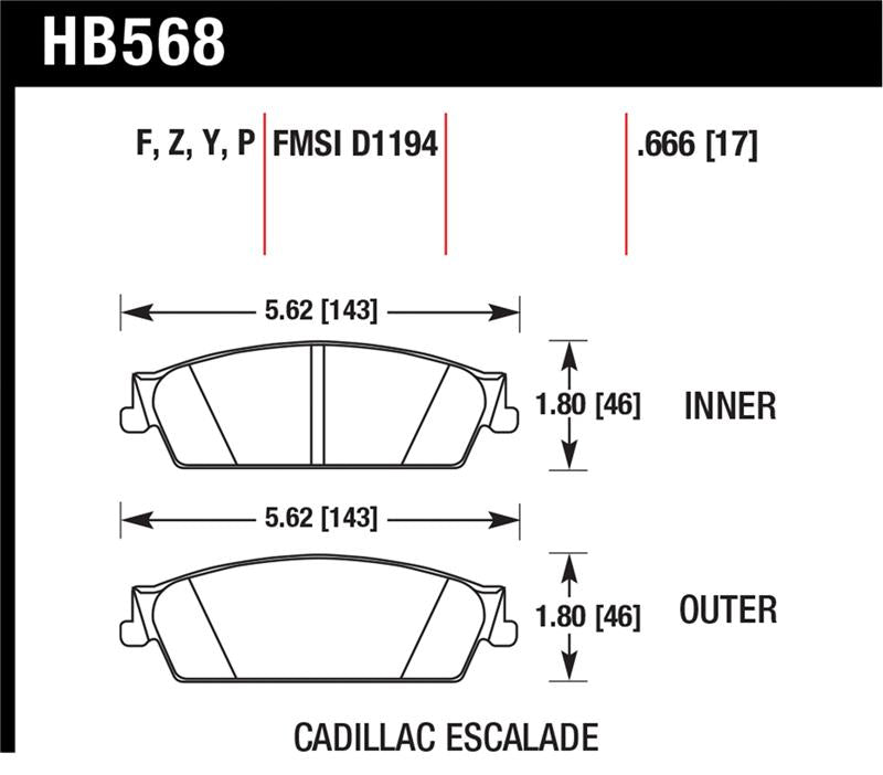 Hawk Performance Hawk 07 Chevy Tahoe LTZ LTS Rear Brake Pads