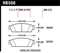 Hawk Performance Hawk 07 Chevy Tahoe LTZ LTS Rear Brake Pads