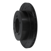 R1 Concepts R1 92-96 Mitsubishi DIAMANTE Rear Left Drilled & Slotted Black Brake Rotor