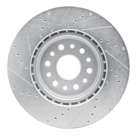 R1 Concepts R1 19-25 Ram 1500 Front Right Drilled & Slotted Silver Brake Rotor