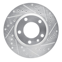 R1 Concepts R1 88-91 BMW M3 Front Right Drilled & Slotted Silver Brake Rotor