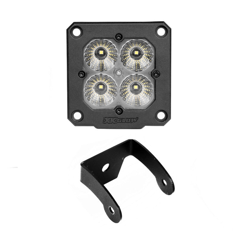XKGLOW XK Glow Flush Mount XKchrome 20w LED Cube Light w/ RGB Accent Light - Flood Beam