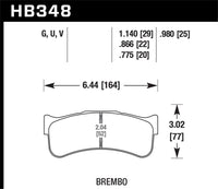 Hawk Performance Hawk Brembo Disc DTC-70 w/ 1.140in Thickness Race Brake Pads