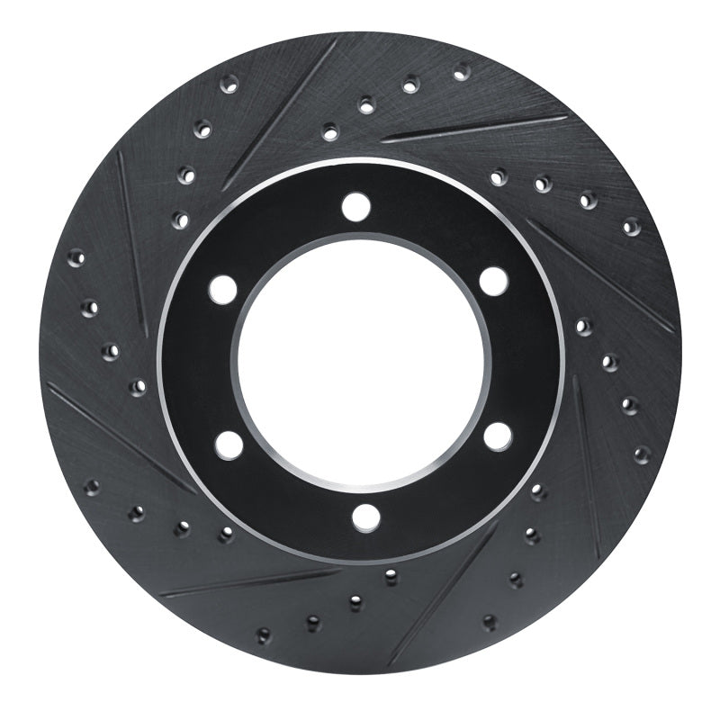 R1 Concepts R1 1986-1995 Toyota 4Runner Front Left Drilled & Slotted Black Brake Rotor