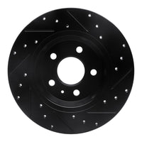 R1 Concepts R1 09-25 Audi A4 Left Drilled & Slotted Black Brake Rotor