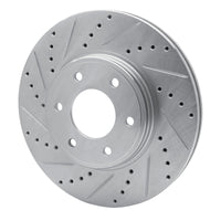 R1 Concepts R1 06-09 Chevrolet Trailblazer Front Left Drilled & Slotted Silver Brake Rotor