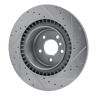 R1 Concepts R1 10-14 BMW X5 Rear Left Drilled & Slotted Silver Brake Rotor
