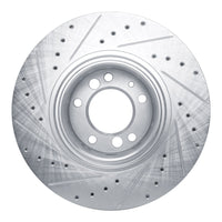 R1 Concepts R1 1991-1993 BMW M5 Front Right Drilled & Slotted Silver Brake Rotor