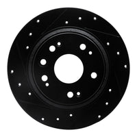 R1 Concepts R1 02-04 Acura RL Rear Left Drilled & Slotted Black Brake Rotor