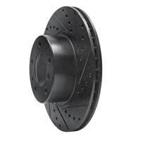 R1 Concepts R1 89-95 BMW 525IT Front Right Drilled & Slotted Black Brake Rotor