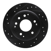 R1 Concepts R1 91-99 Acura Legend Rear Left Drilled & Slotted Black Brake Rotor