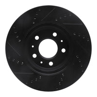 R1 Concepts R1 03-08 Cadillac STS Front Right Drilled & Slotted Black Brake Rotor