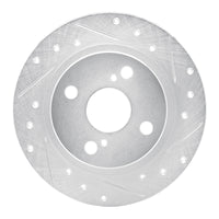 R1 Concepts R1 87-92 Chevrolet Nova Rear Right Drilled & Slotted Silver Brake Rotor