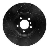 R1 Concepts R1 02-05 BMW 745LI Rear Right Drilled & Slotted Black Brake Rotor