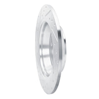 R1 Concepts R1 13-20 Ford Fusion Rear Right Drilled & Slotted Silver Brake Rotor