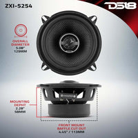 DS18 5.25in 60Watts RMS 4 ohm 2-Way Coaxial Speaker w/ Kevlar Cones