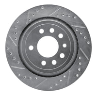 R1 Concepts R1 2008-2011 Saab 9-3X Rear Left Drilled & Slotted Silver Brake Rotor