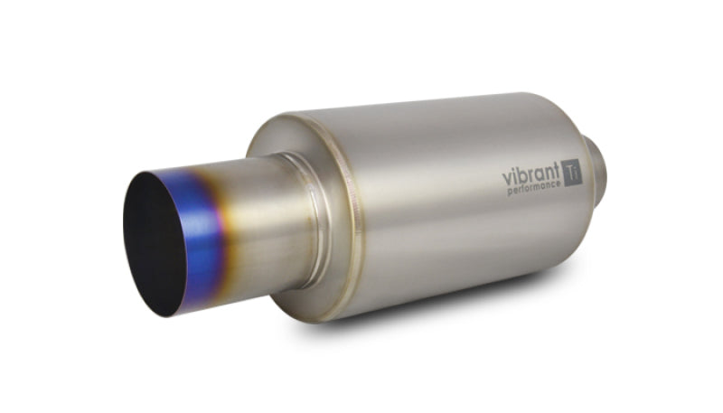 Vibrant Titanium Muffler w/Straight Cut Burnt Tip 3in. Inlet / 3in. Outlet