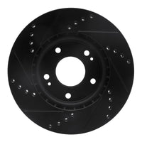 R1 Concepts R1 2011-2025 Hyundai Elantra GT Front Right Drilled & Slotted Black Brake Rotor