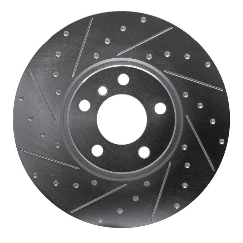 R1 Concepts R1 16-18 BMW X4 Right Front Drilled & Slotted Silver Brake Rotor