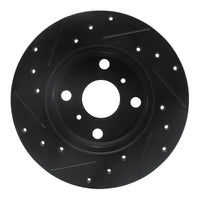 R1 Concepts R1 84-88 Chevrolet Nova Front Right Drilled & Slotted Black Brake Rotor