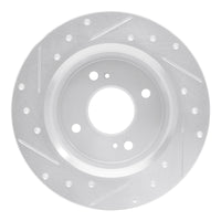 R1 Concepts R1 1979-1981 Nissan Maxima Rear Right Drilled & Slotted Silver Brake Rotor