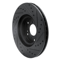 R1 Concepts R1 02-15 Acura CSX Front Left Drilled & Slotted Black Brake Rotor