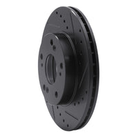 R1 Concepts R1 02-15 Acura RSX Front Right Drilled & Slotted Black Brake Rotor