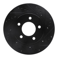 R1 Concepts R1 98-00 Chrysler LHS Front Right Drilled & Slotted Black Brake Rotor