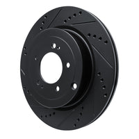 R1 Concepts R1 08-15 Mitsubishi Lancer Rear Left Drilled & Slotted Black Brake Rotor