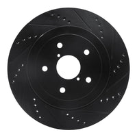 R1 Concepts R1 05-07 Subaru Impreza Rear Right Drilled & Slotted Black Brake Rotor