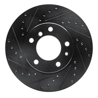 R1 Concepts R1 89-95 BMW 530I Front Left Drilled & Slotted Black Brake Rotor