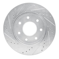 R1 Concepts R1 04-08 Ford F-150 4WD Front Right Drilled & Slotted Silver Brake Rotor