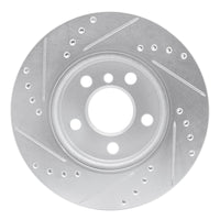 R1 Concepts R1 14-24 Mini Cooper (Excl Clubman) Front Right Drilled & Slotted Silver Brake Rotor